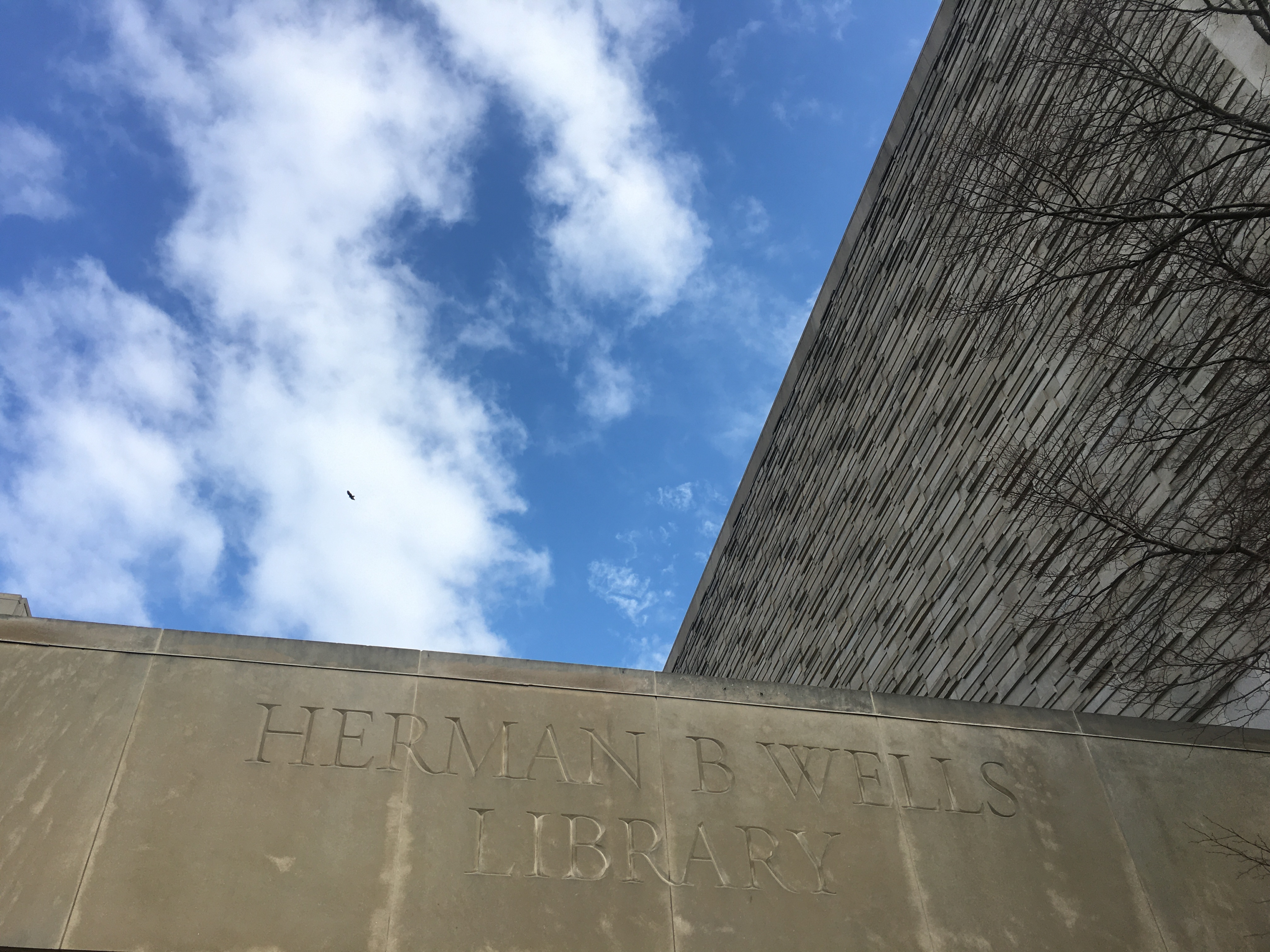 Herman B Wells 图书馆，在这里度过了很多时光 （照片拍于 2020-02-16）