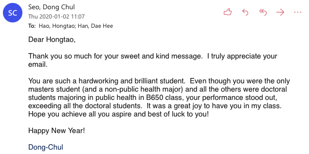 Seo 老师的回信，让我既意外又感动